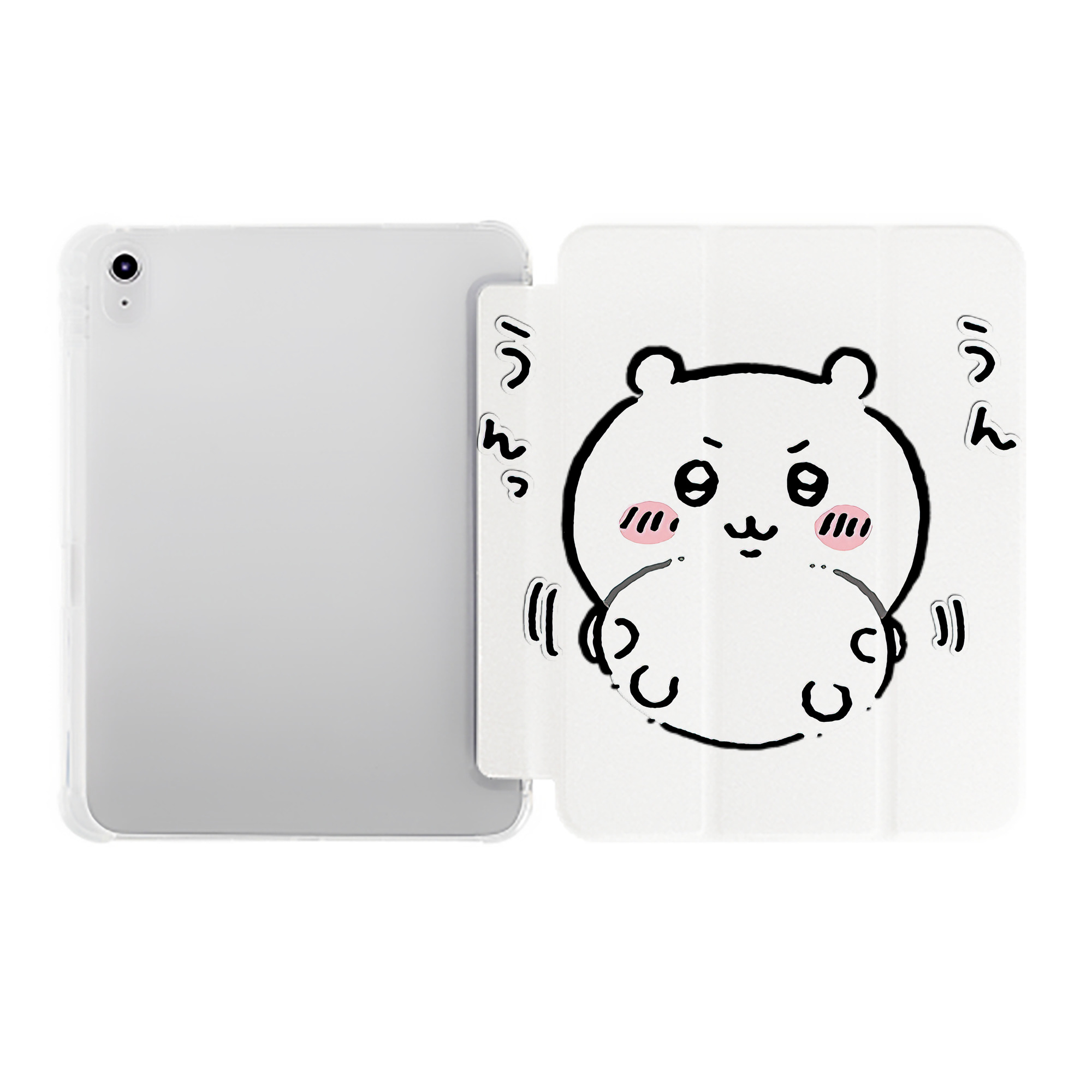 （画像用） ちいかわ ちいかわ Chii-kawa chiikawa IPad ケース ペン収納付き 三つ折りスタンド PUレザー×シリコン 対応機種9.5/10.5/10.9インチ